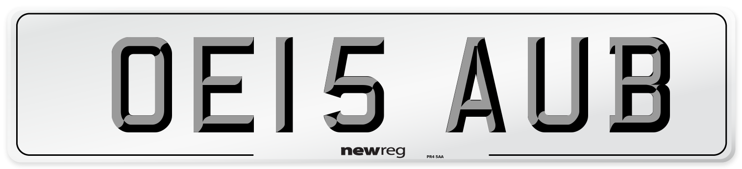 OE15 AUB Number Plate from New Reg